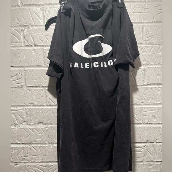 Balenciaga Pulled Halter Black Oversized T-Shirt Dress Size 3 - Picture 2 of 10